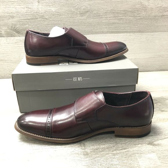 Stacy Adams Desmond Shoes Monk Strap Burgundy main image 7